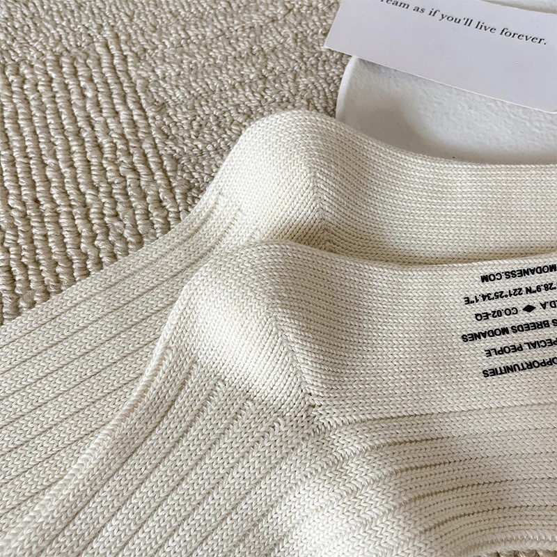 Pure Cotton White Warm Socks Large Size Long Fashion Casual 4 Color Thick Sport Luxury High Quality