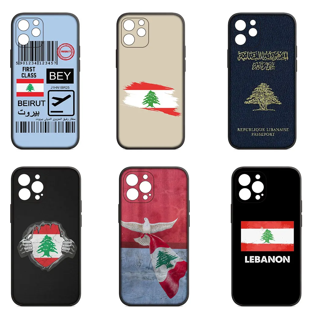 Red Lebanon Flag Soft Cover Case for Apple iPhone 15 14 13 12 Mini 11 Pro X XR XS Max 7 8 Plus + 15+ Phone Casing