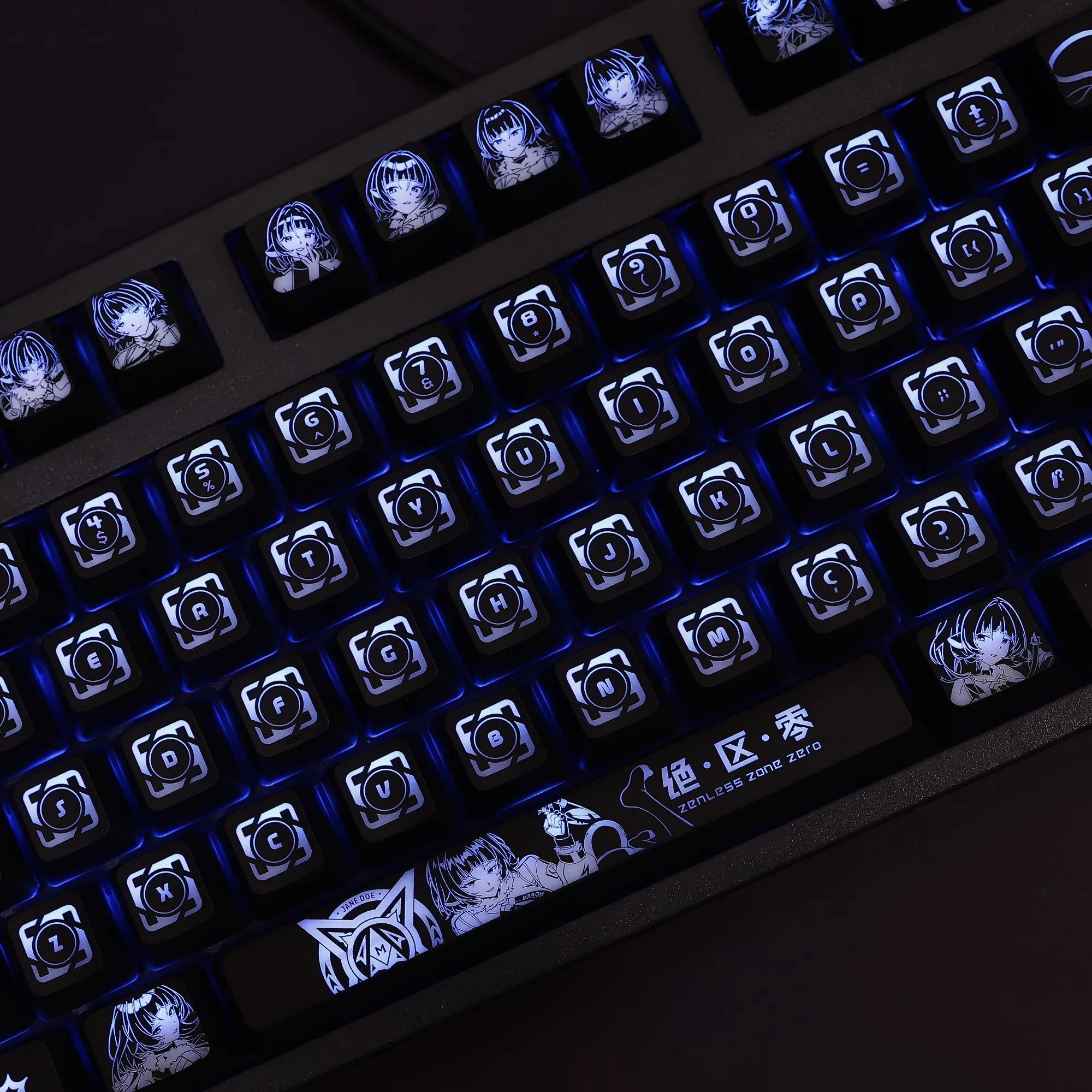 1 комплект колпачков для клавиш Zenless Zone Zero Jane Doe с подсветкой Logitech G610 Gpro X Razer BlackWidow