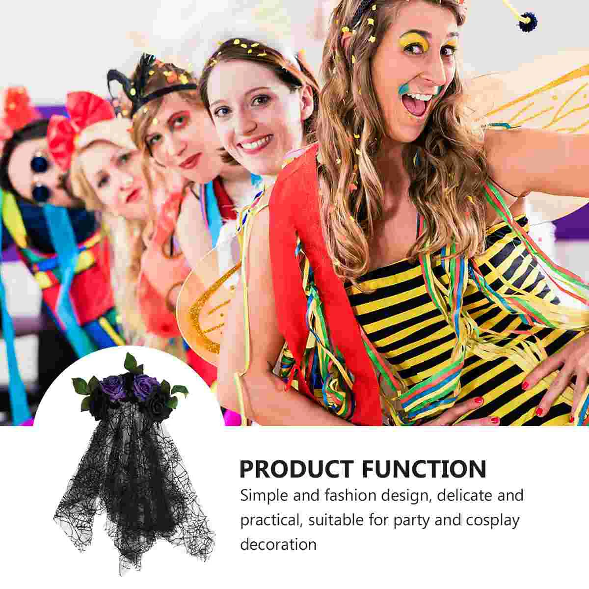 Хэллоуин Цветы Кружевная повязка на голову Модные повязки Волосы Вечеринка