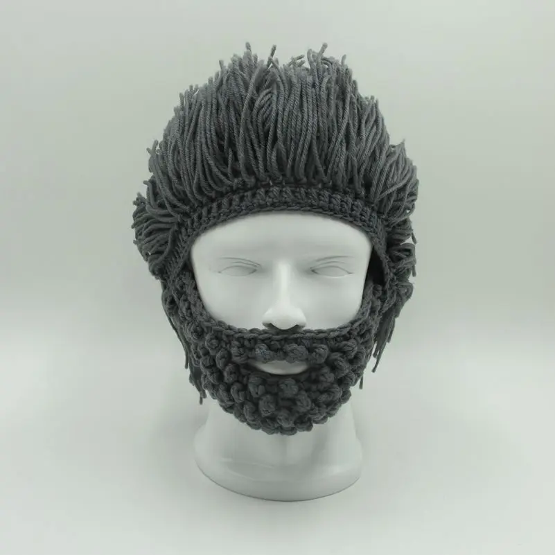 Парик шапка для бороды Хобо сумасшедший ученый пемен ручная работа трикотаж
