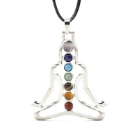 7 chakra reiki healing energy stone figure pendant necklace