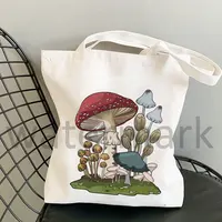 Cute Frog Tote Bag Cottagecore Bag Goblincore Bag Mushroom Aesthetic Trendy Totes Reusable Bag Forestcore Bag Kawaii Market Bag