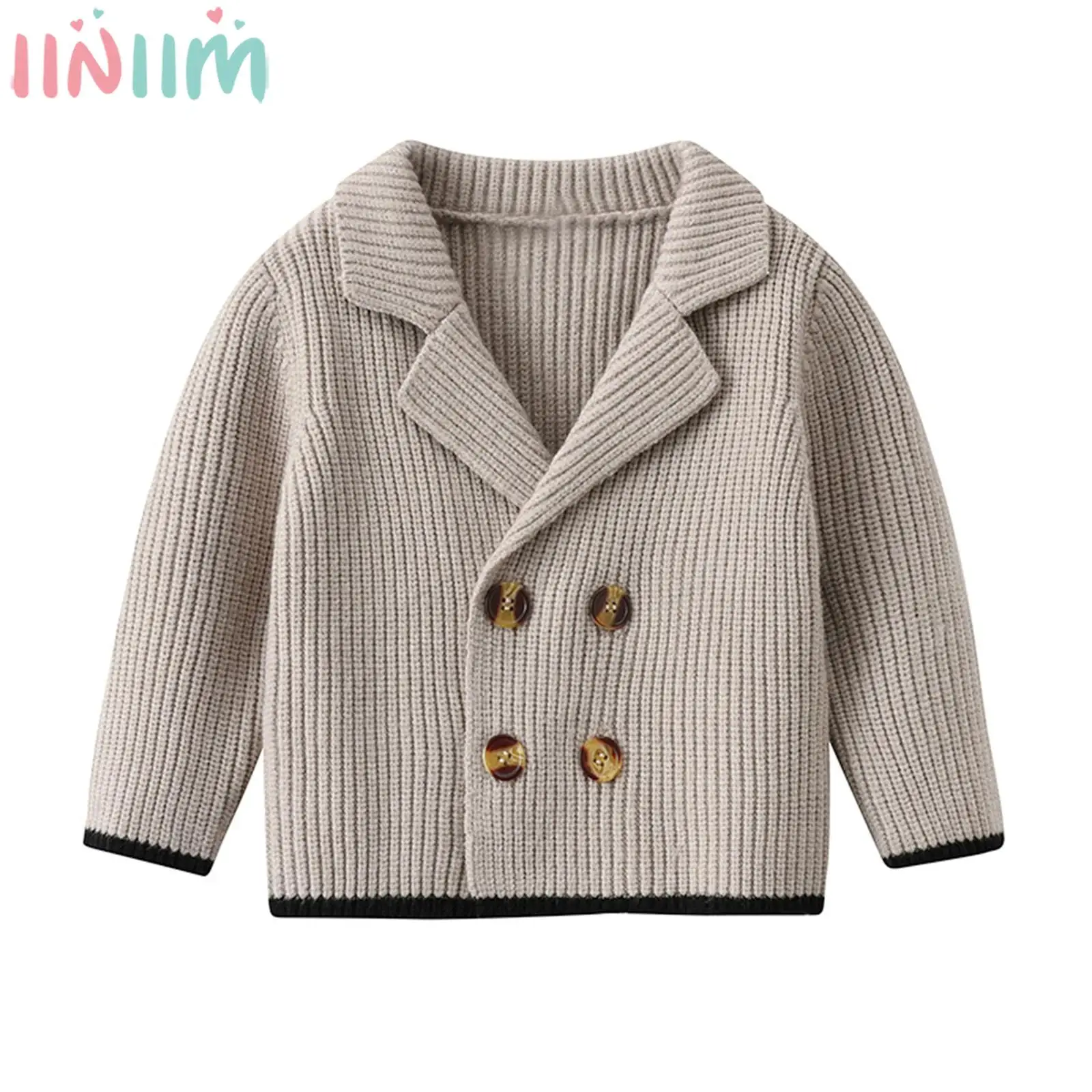 

Повседневный Кардиган для маленьких мальчиков, верхняя одежда, модные топы в стиле преппи, джентльменский костюм с длинным рукавом и отложн...