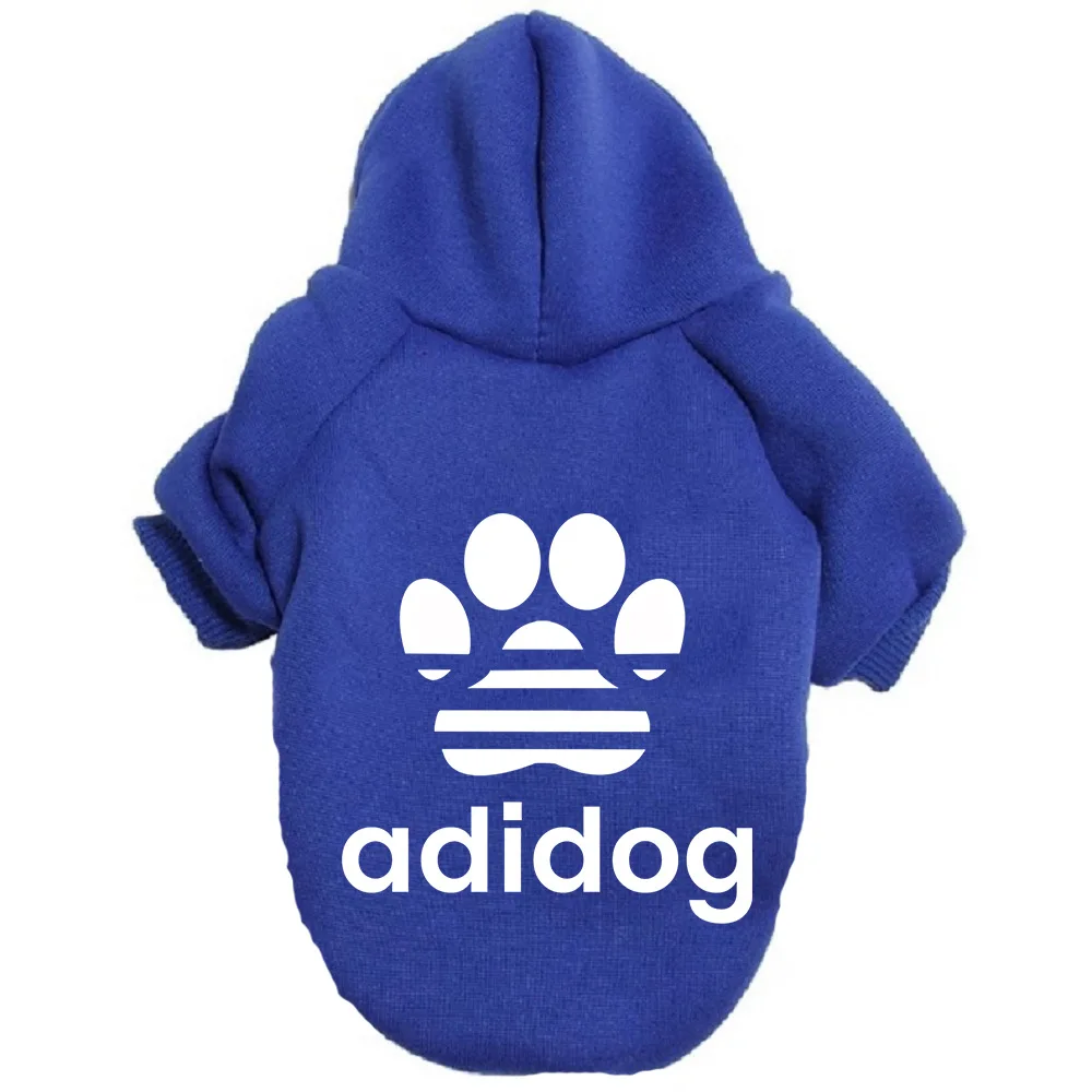 Осенне-зимняя одежда для собак Adidog толстовка с принтом лап домашних животных