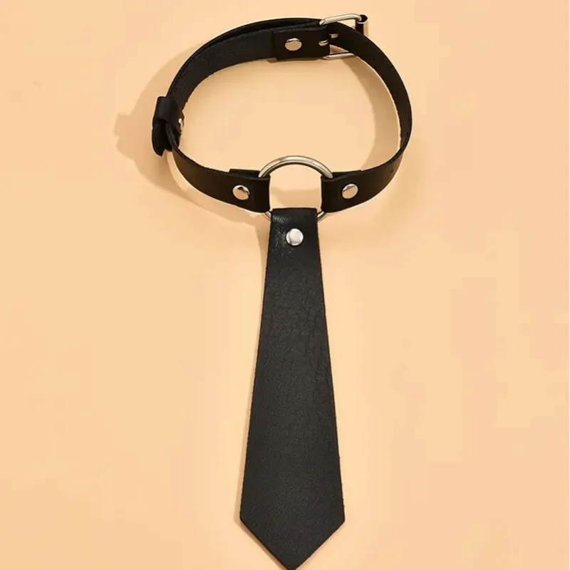 Женский ошейник из искусственной кожи в стиле галстука колье-чокер ретро