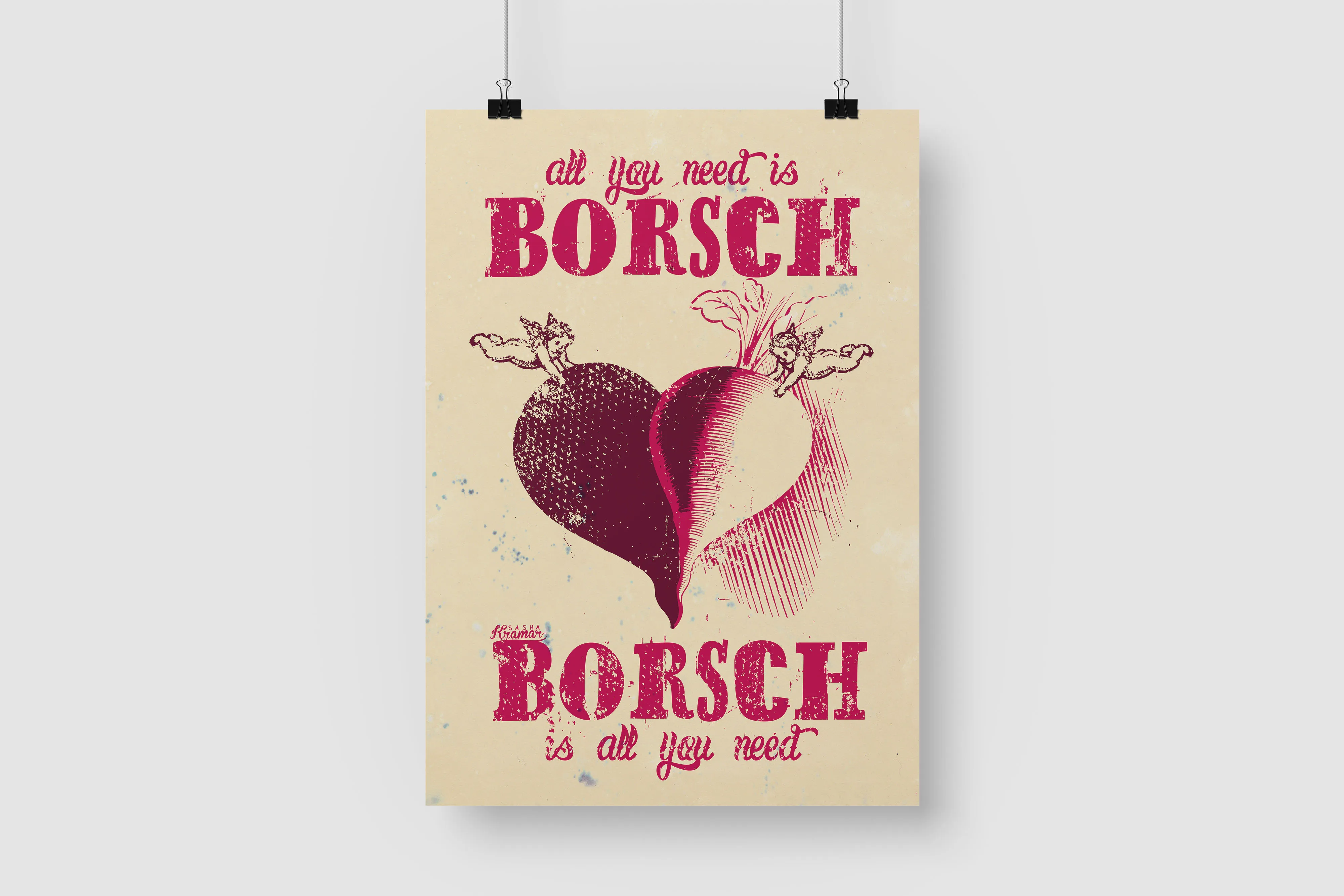 Постер на стену / Плакат интерьерный формат А1 All you need is borsch |
