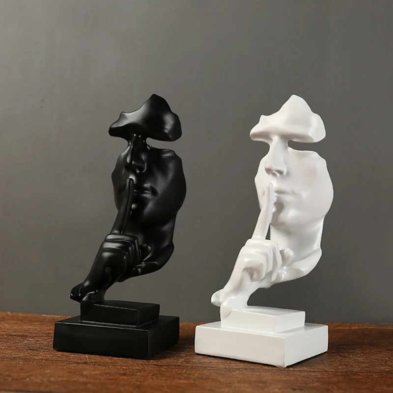

Маска-Статуэтка Бесшумная из смолы, абстрактные статуэтки, маска-Статуэтка «No Say No See No 1,2» для офиса, винтажный домашний декор