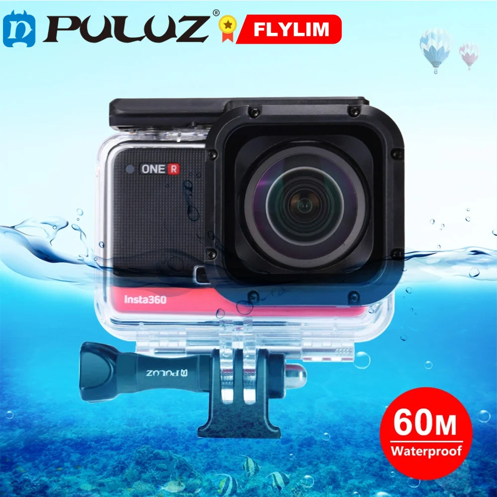 

PULUZ 60m Underwater Depth Diving Waterproof Camera Housing for Insta360 ONE R 4K Wide-angle Edition Diving Cover