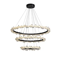 nordic led crystal chandeliers for living room loft pendant lamp bedroom ceiling lamp villa stairs restaurant indoor lighting