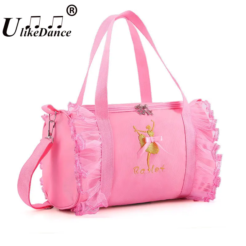 Розовая кружевная Танцевальная сумка UlikeDance для девочек балетная с вышивкой