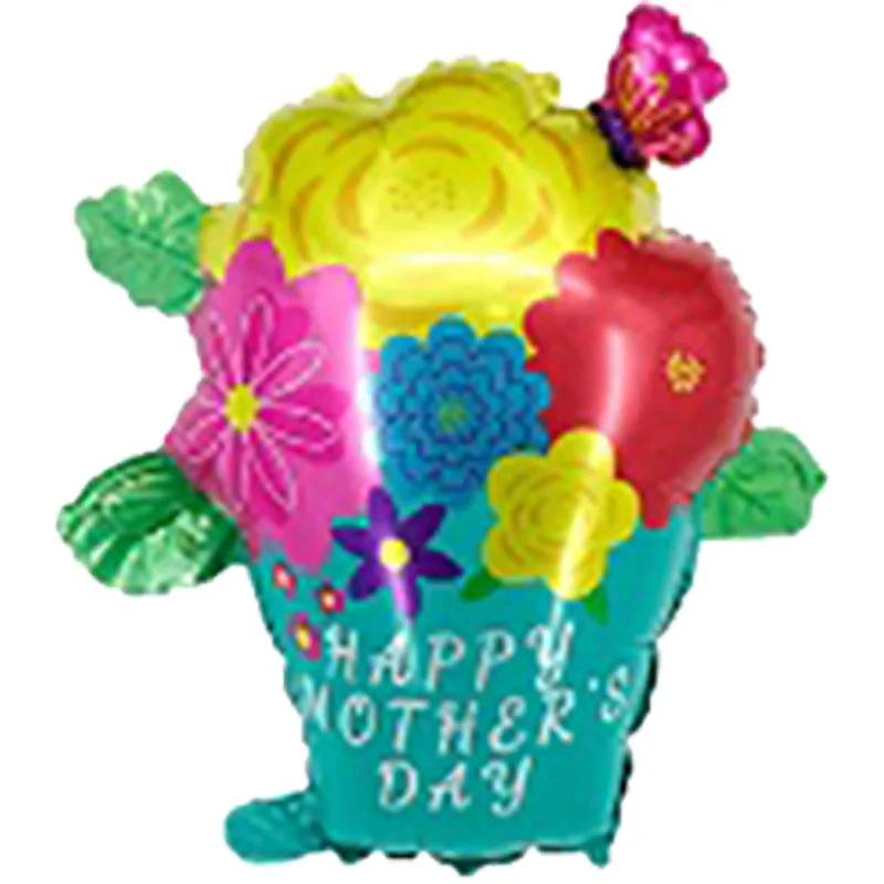 

Mother's Happy Theme Party Decorations Mother's Day MOM Flower Basket Trophy Crown Aluminum Balloon