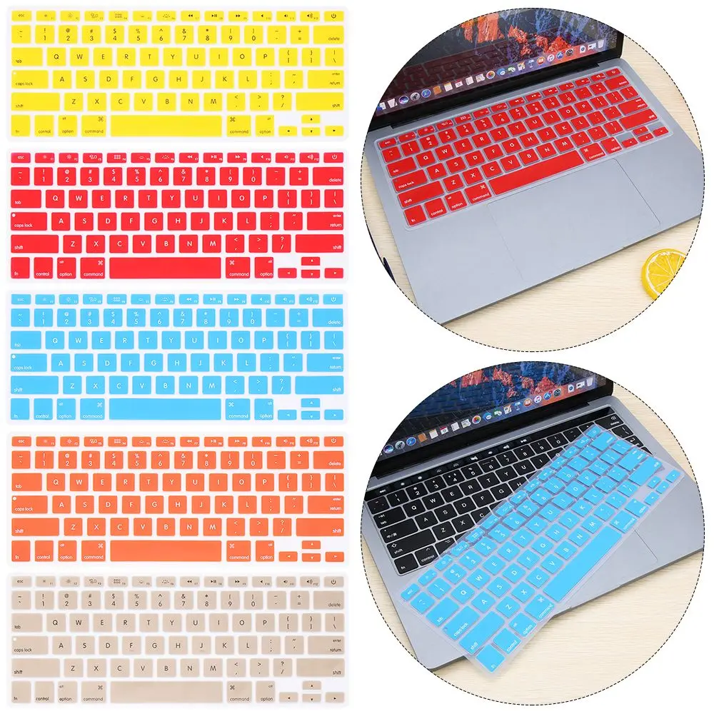 For Apple Macbook Pro Air 13" 15" 17" Soft Silicone Laptop Keyboard Cover Candy Colors Dustproof Thin Film Laptop Accessories