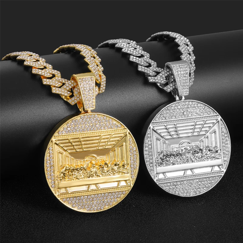 Ожерелье с подвеской в стиле хип-хоп мужская бижутерия украшение из кубинской