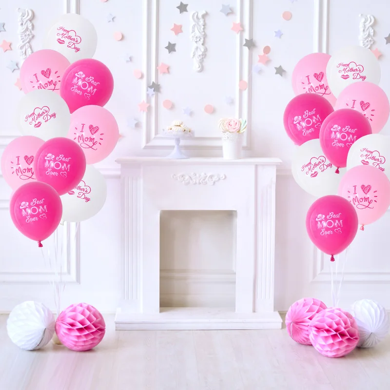 

10pcs Happy Mother's Day Father's Day Balloon Father Mother Day Party Decoration I Love You Best Mom Ever Best Dad Ever Balloons