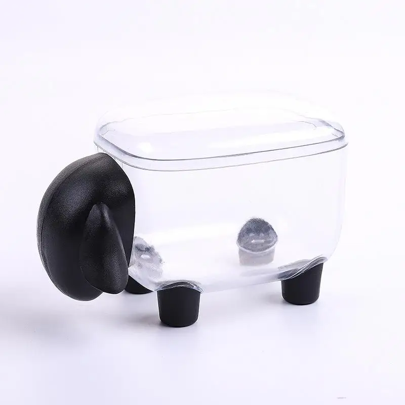 

Baby Elephant With Lid Cotton Storage Box Transparent Desktop Cotton Swab Box Small Sheep Tape Clip Small Things Sorting Box