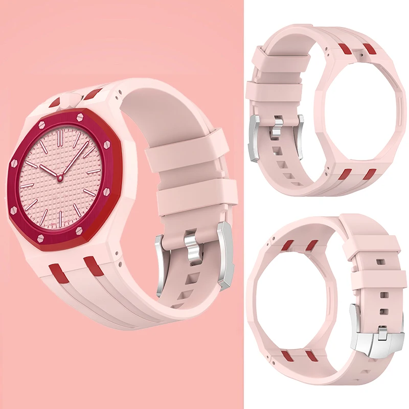 Фото Чехол+ремешок для карманных часов Swatch Royal Pop, силиконовый браслет для превращения в наручные часы, универсальные защитные аксессуары. №1