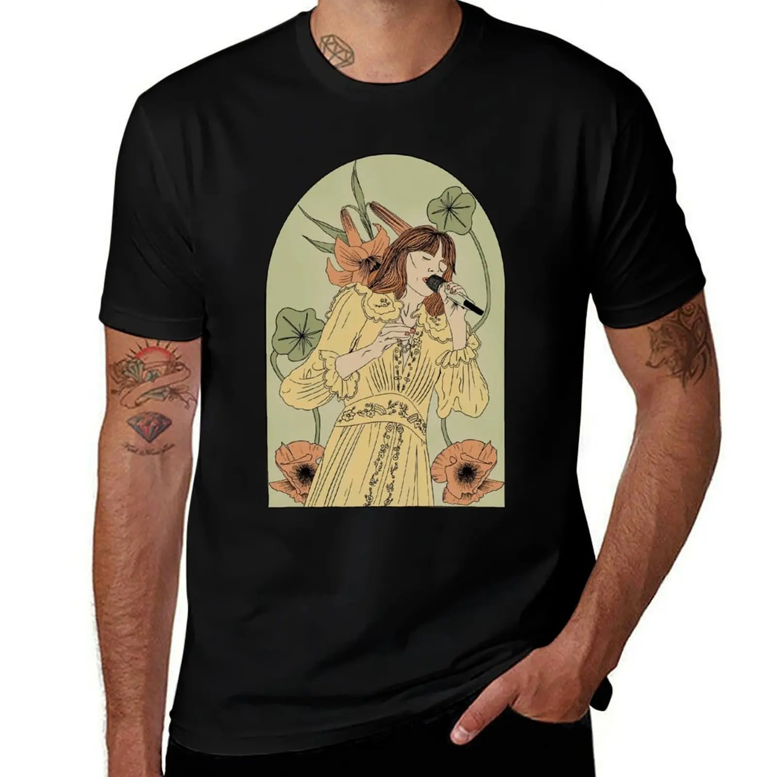 Фото Футболка Florence Welch Florence And The Machine Art, базовая однотонная футболка на все сезоны №1