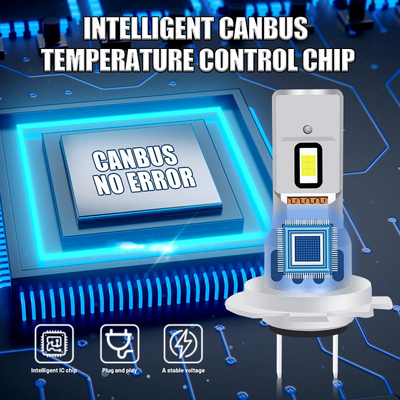 Dualvision H7 Светодиодные Автомобильные Фары 300 Вт Мини-диод 5570 Csp Чип 6000k Canbus 12 В 24