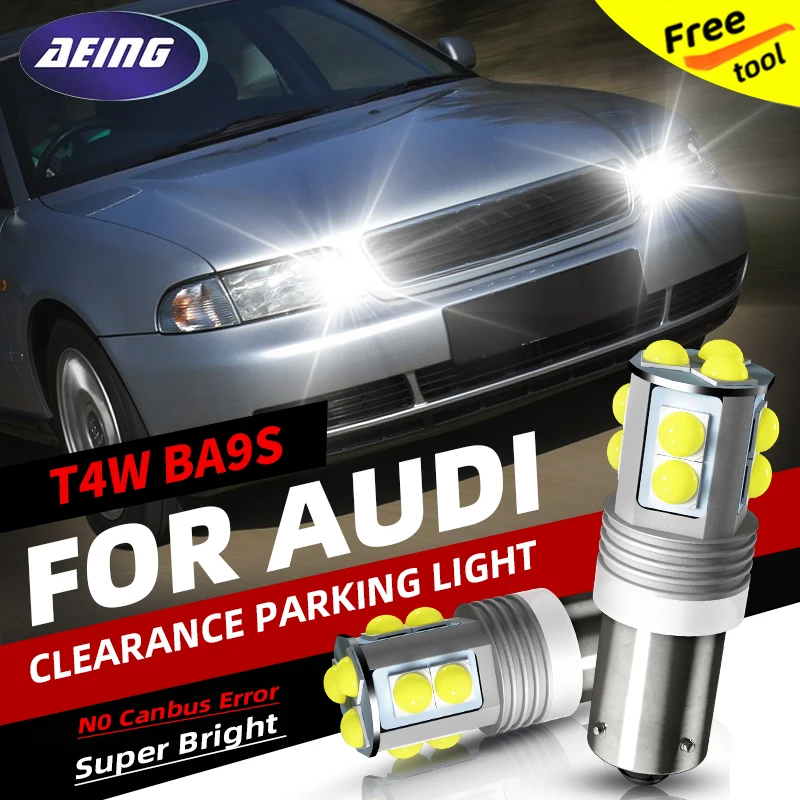 

2pcs T4W LED Clearance Side Marker Parking Lights Bulbs BA9S 64111 1895 Canbus Error Free For Audi A4 B5 8D2 Avant 8D5 1994-2002