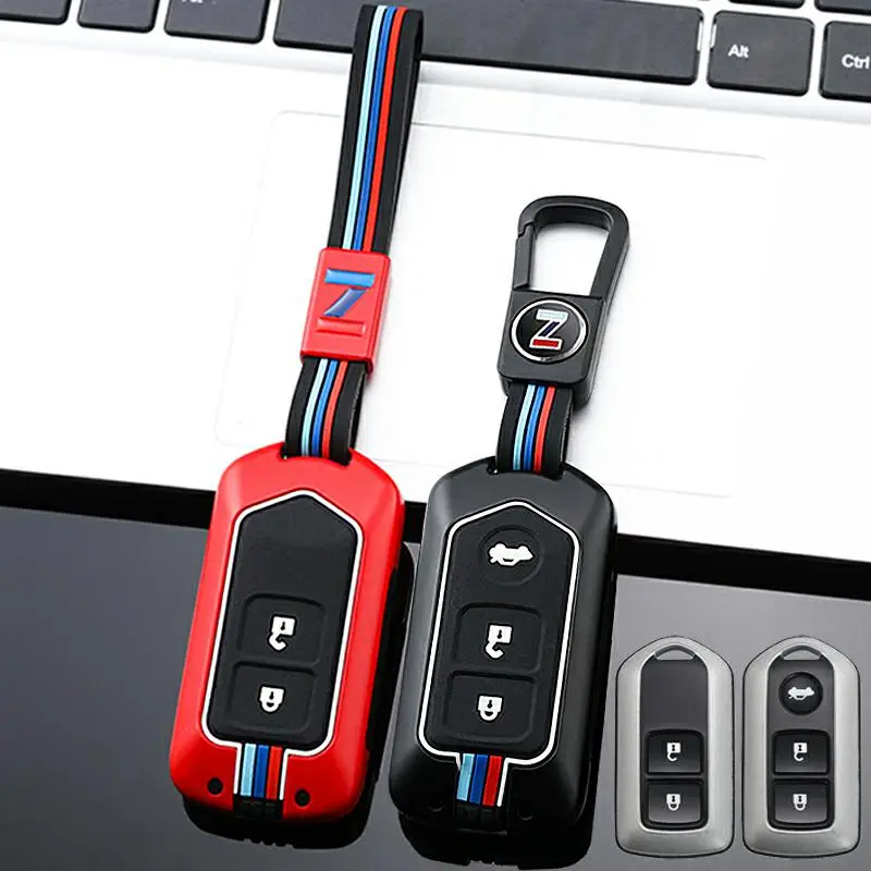 

Zinc Alloy + Silicone Car Key Case For For Toyota YARiS L Vios FS 2/3 Buttons Smart Remote Key 360° Full Cover Protection Shell