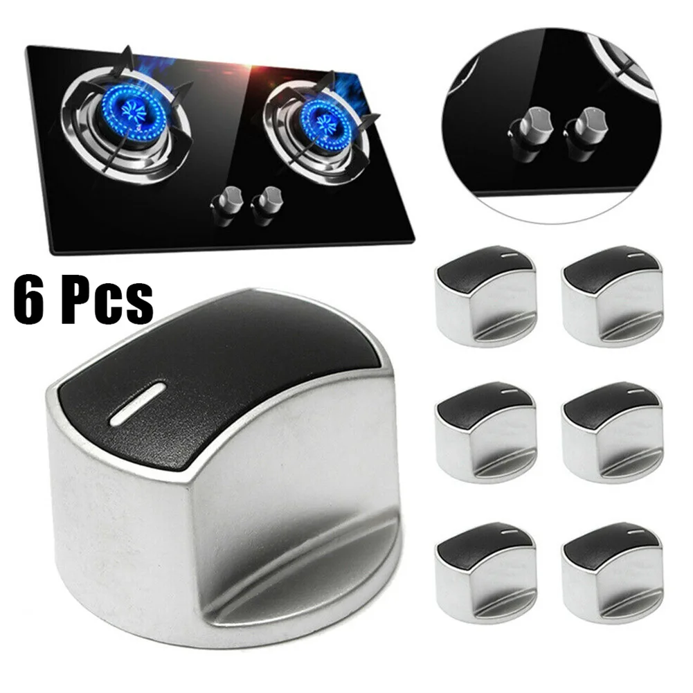 

6pcs Metal Gas Stove Knobs Cooker Oven Switch Control Hob Kitchen Cooker Replacement Rotary Switch Control Knobs Handles