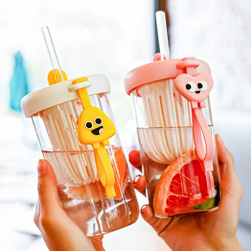 

2023 Hot Lemon Cold Extract Cup with Straw Girls Good-looking Tea and Water Separation Internet Celebrity Water Cup Plastic