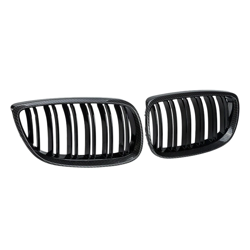 

for -BMW E90 E92 E93 M3 328I 335I 2007-2011 Carbon Fiber Look Front Kidney Grille 51137157275 51137157276
