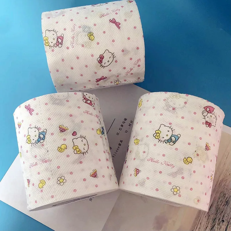 

Kawaii Hello Kitty Roll Paper Napkins Anime Cartoon Kt Print Bathroom Toilet Kitchen Household Disposable Towel Tissue Gifts New