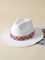 hats gorras sombreros capshat geometric pattern straw hat beach
