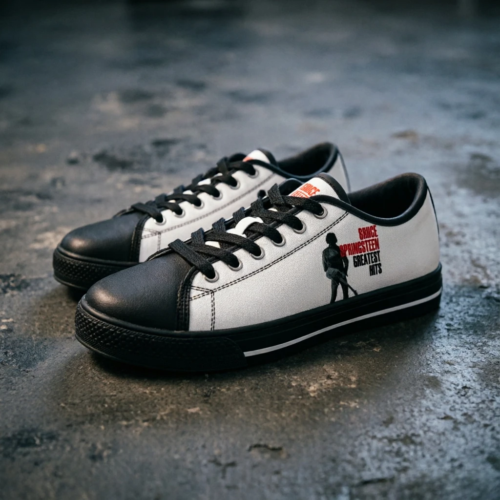 Фото Кеды Born To Run Rock Legend Canvas Shoes, повседневные кроссовки унисекс, тематические кроссовки в стиле Брюса Спрингстина, мужская и женская обувь №2