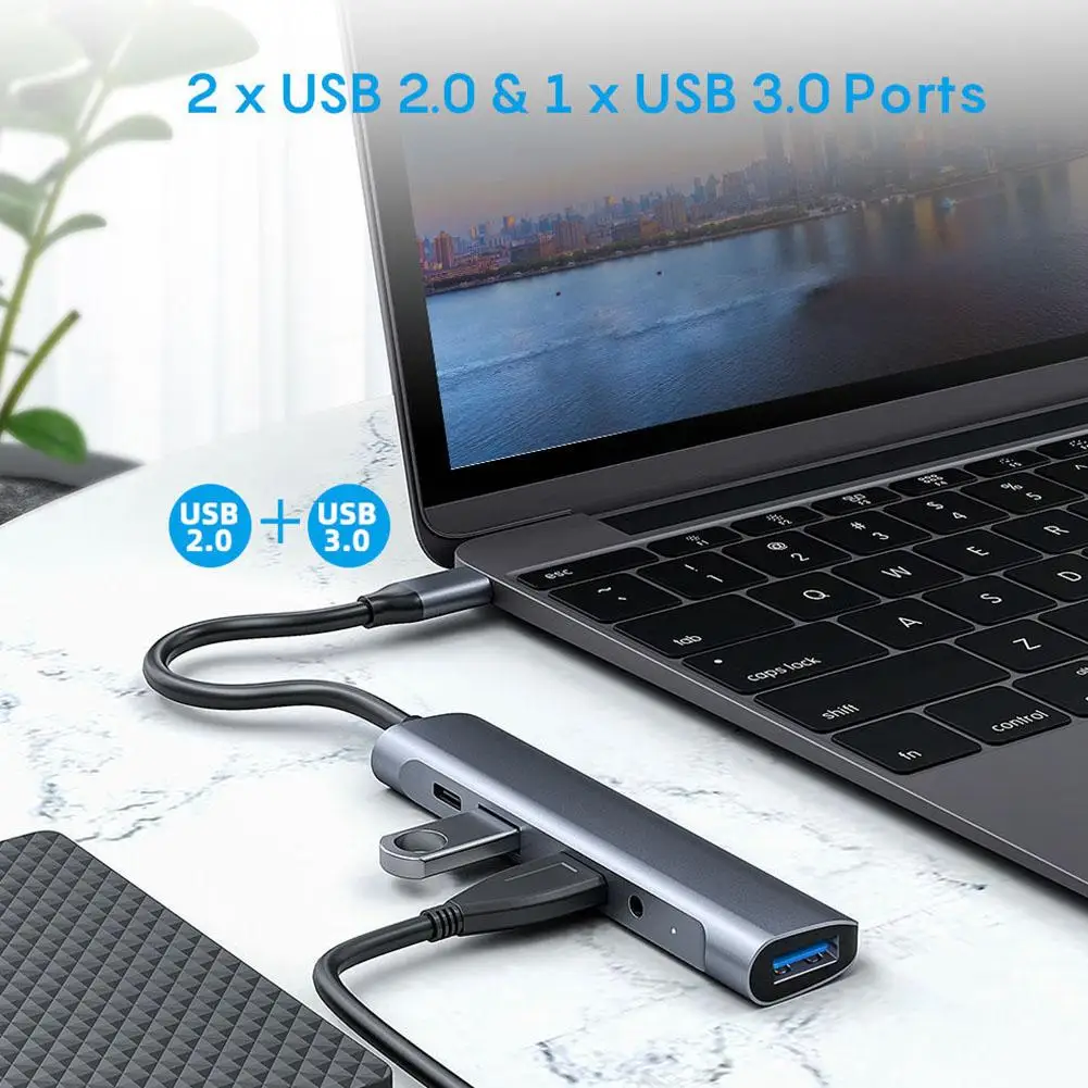 

USB Type-C HUB PD 60W USBC OTG 3,5 мм аудио USB3.1 USB A мама 5 в 1 многофункциональные аксессуары для Macbook NS Nintendo P I9I1