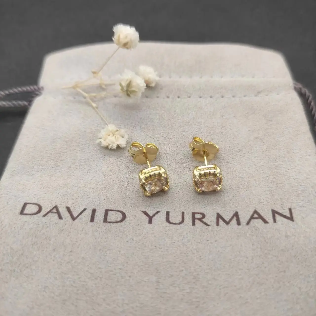 DY David Yurman Gold Hook Twisted Wire Buckle Earrings in Sterling Silver with 14K Yellow PlatedPlated