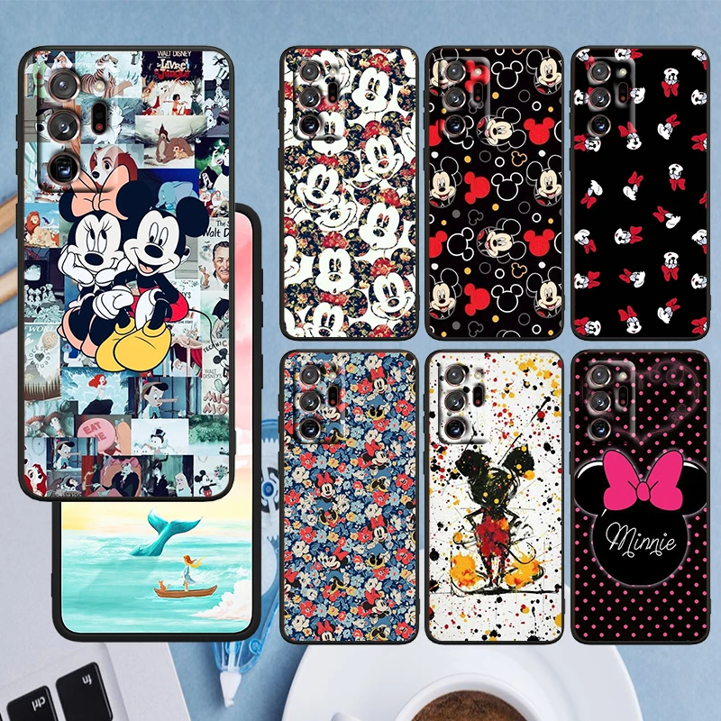 

Disney Luxury Mickey Minne Phone Case Black For Samsung A73 A70 A20 A10 A8 A03 j7 j6 Note 20 10 9 Ultra Lite Plus F23 M52 M21