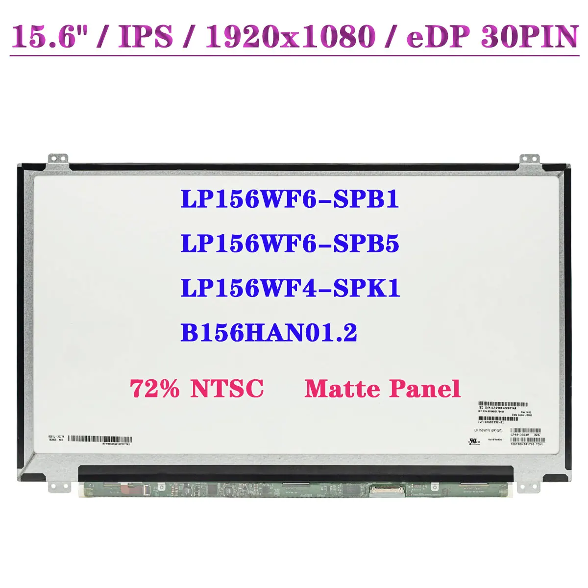 15 6-дюймовый тонкий матовый ЖК-экран для ноутбука IPS LP156WF6-SPB1 подходит LP156WF6-SPB5