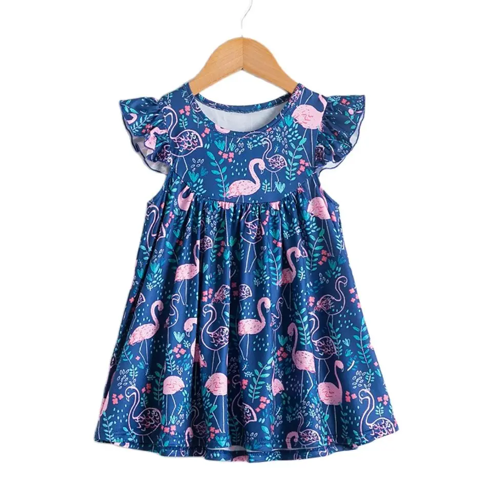 Floral Girls Anna Elsa Kids Princess Summer Cute Dress Letter Dresses Birthday Gown Party Clothes Vestidos 2-9T