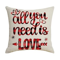 45x45cm romantic valentines day pillowcase linen love print cushion cover decor home pillow cases for sofa car gift
