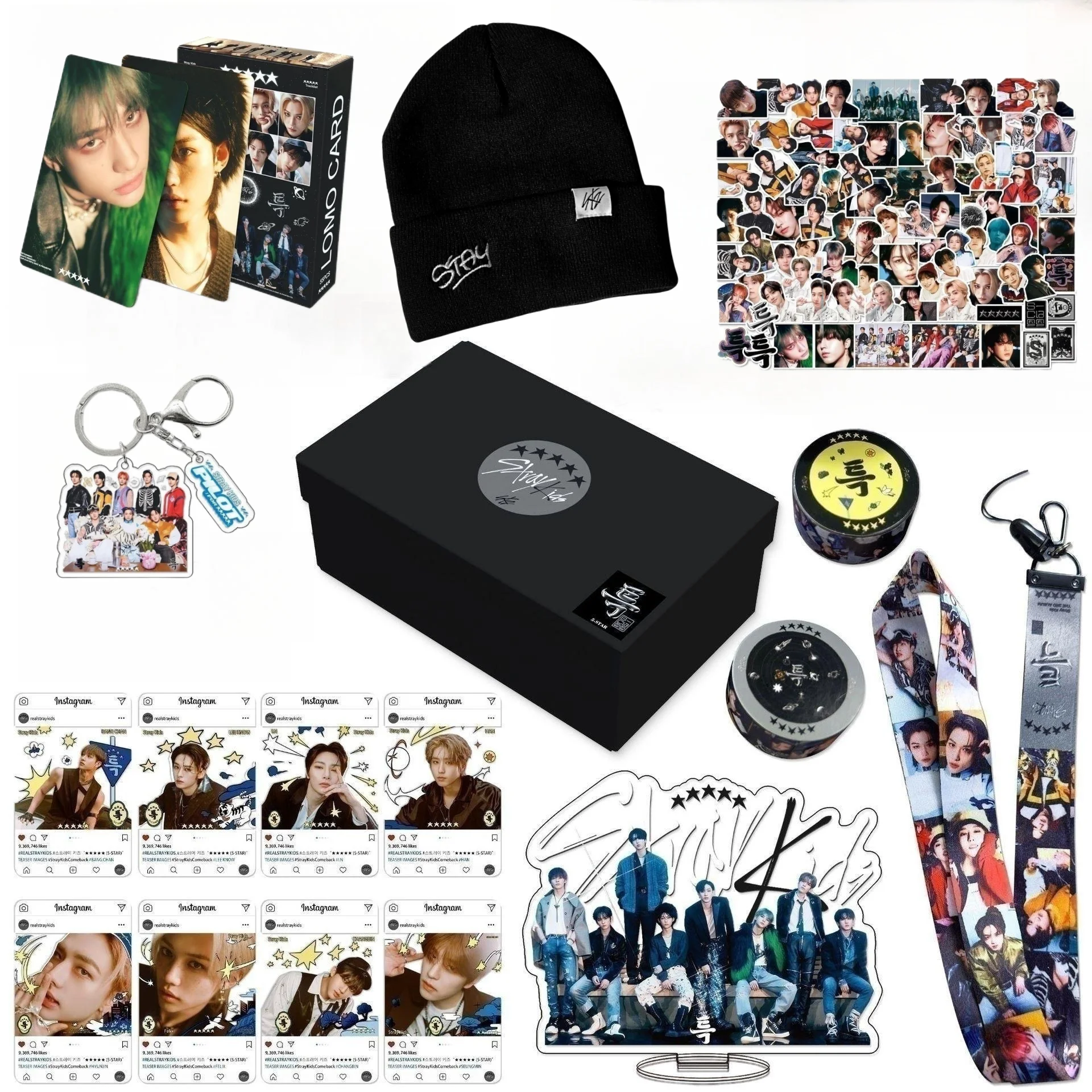 Set Straykids Maxident Gift Box Straykids Lomo Card World Tour Beanie Fans Collection Gifts