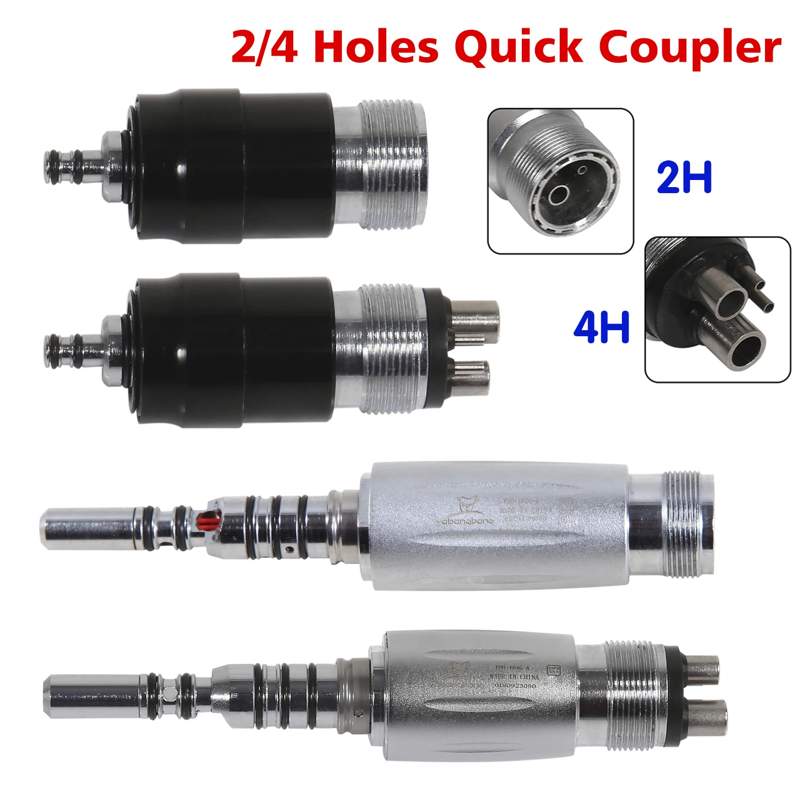 

Dental 4 Hole 2 Hole Quick Coupler LED/NO LED For High Speed Hand piece / Fiber Optic Hand piece Dentist tool