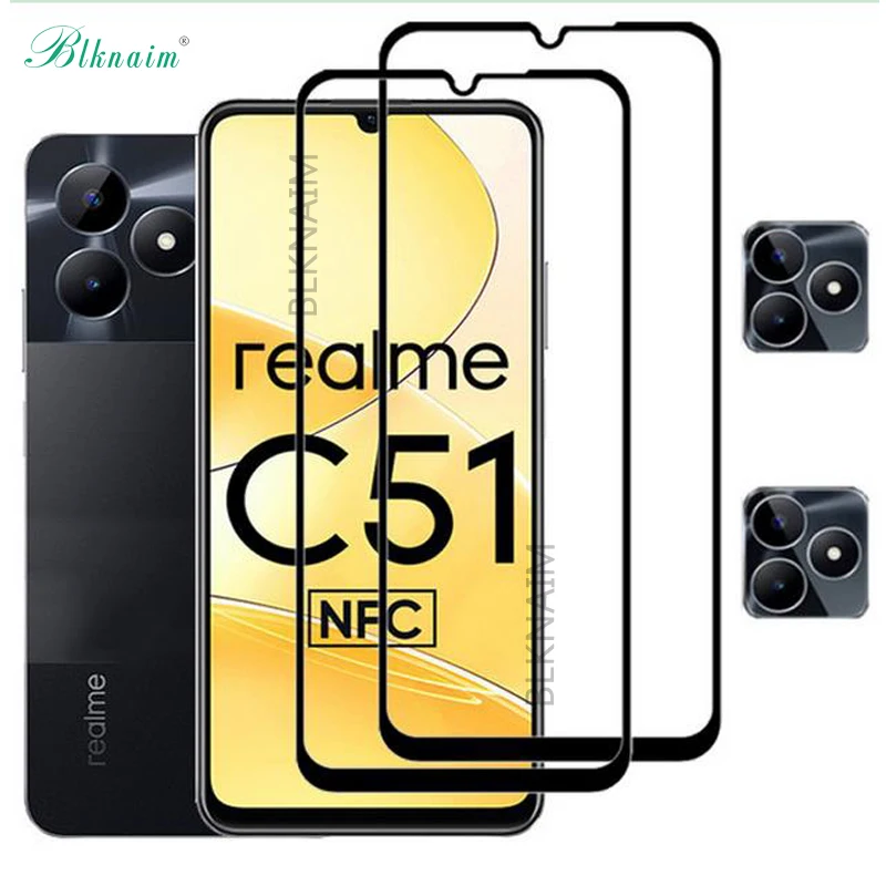 

Закаленное защитное стекло blknaim4 в 1 для объектива камеры Realme C51 6,7 дюйма