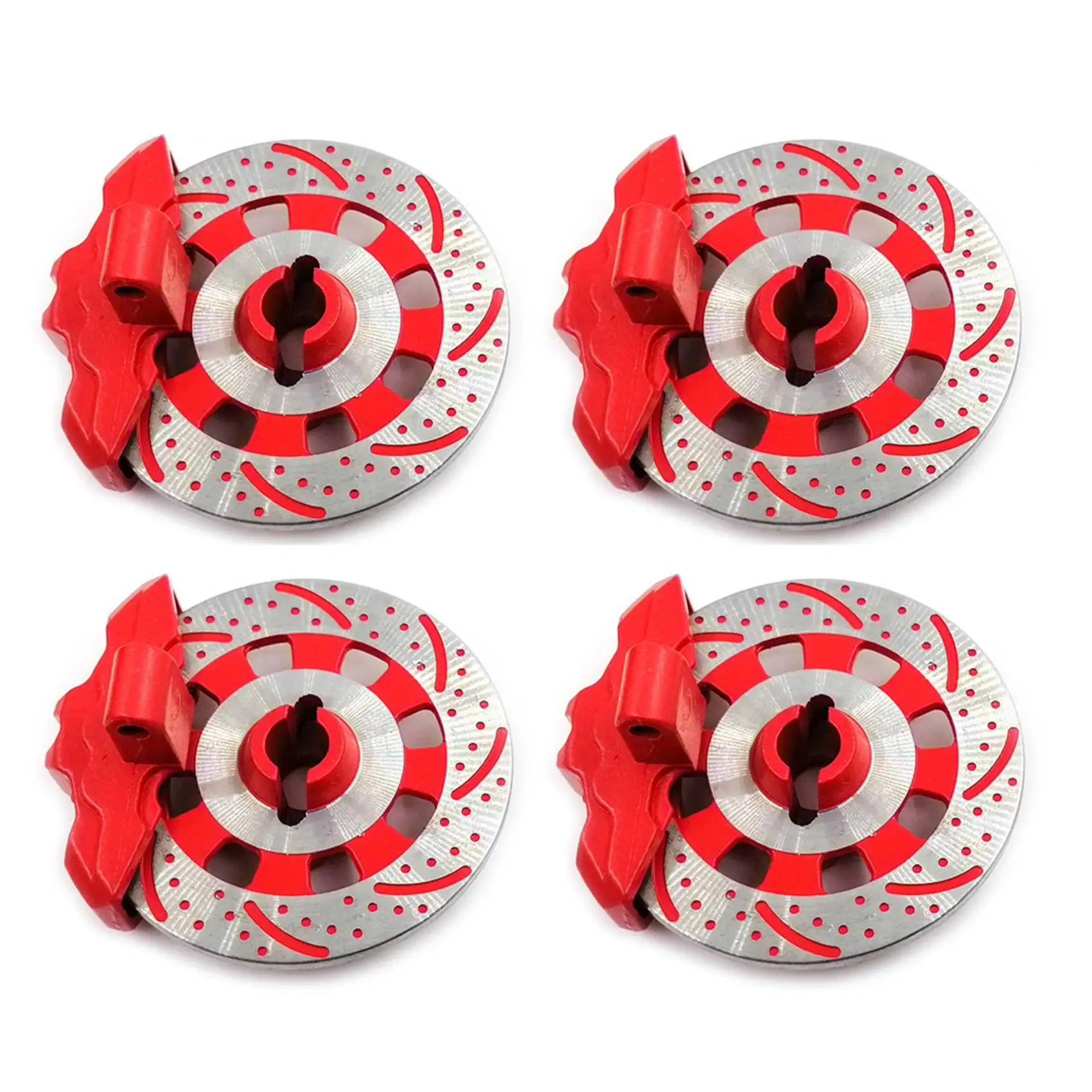 

4 Pcs Aluminum Brake Disc Drive Hub for 1/7 Traxxas UDR RC Car Simulate Metal Brake Ppads RC Car Part Red