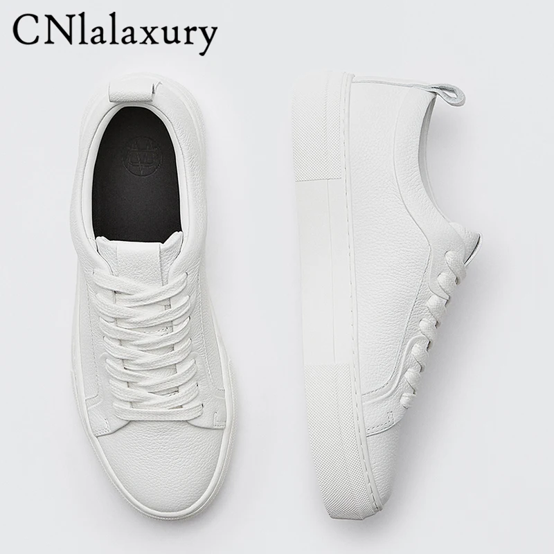 

CNlalaxury 2022 New Spring Summer Fashion Genuine Leather Women Lacing Thick Sole Sandals Casual Basic Solid Simple Shoes Female