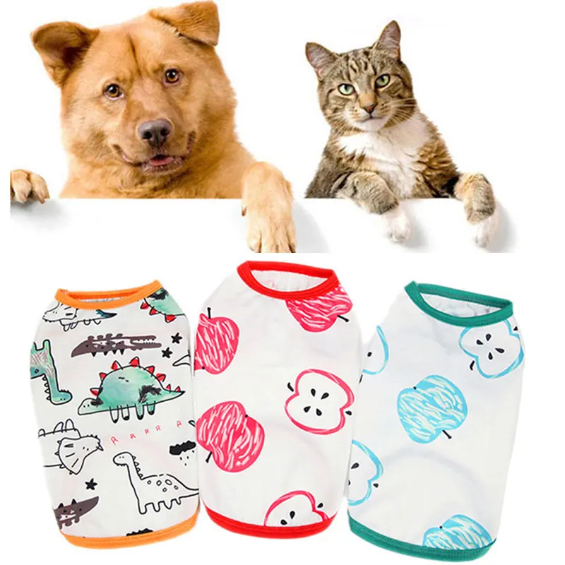 

Printed Pet Dog Vest Cottom Summer Dog Clothes Ruffle For Puppy Breathable Sling Vest Chihuahua Yorkshire Dogs Costume Outdoor