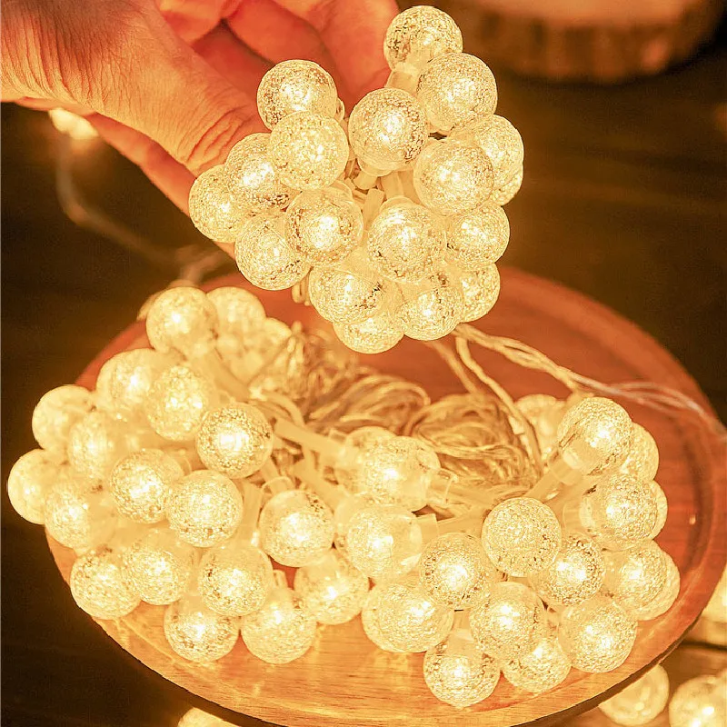 

Led String Lights Fairy Gypsophila Bubble Ball Lamp Holiday Lighting Garland Battery USB Indoor For Christmas Wedding Decoration