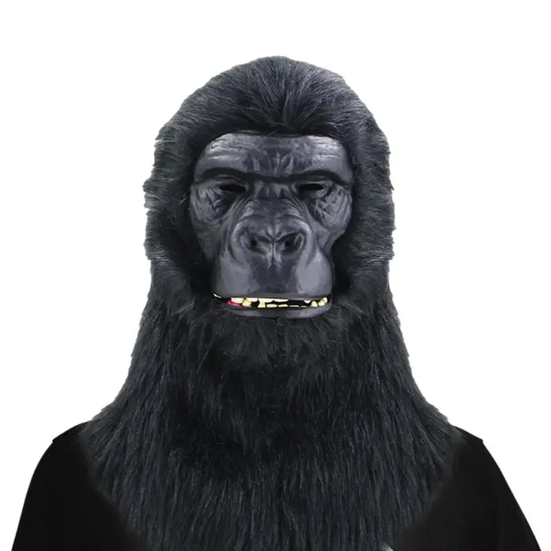 

Крышка для лица Gorilla, крышка для головы животных, полное покрытие, головной убор для Хэллоуина, страшное искусственное украшение, аксессуары для костюма на Хэллоуин