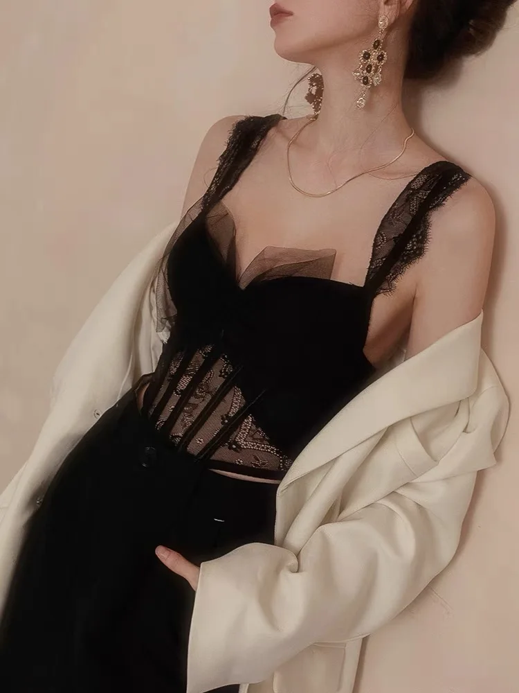 Летнее женское нижнее белье кружевной марлевый сексуальный французский жилет на