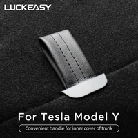 for tesla model y 2021 2022 interi modified trunk inner cover convenient handle and tail box cover accessories auto fastener