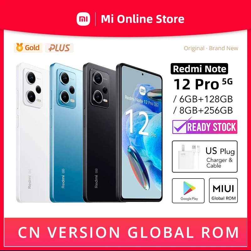 

Xiaomi Redmi Note 12 Pro 5G CN Version Global ROM Cellphone, 6GB 128GB 8GB 256GB, IMX766 OIS Camera, 67W Charging