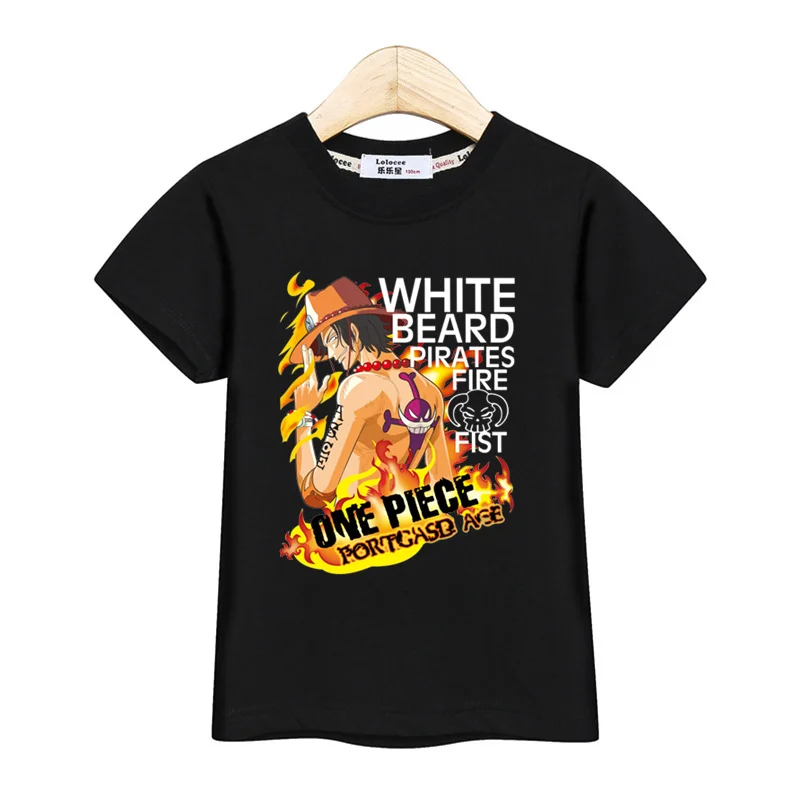 

8-Color Kids T-shirt Teenager Boys Animation Costume Portgas · D · Ace Character Top Summer Short Sleeve Shirt