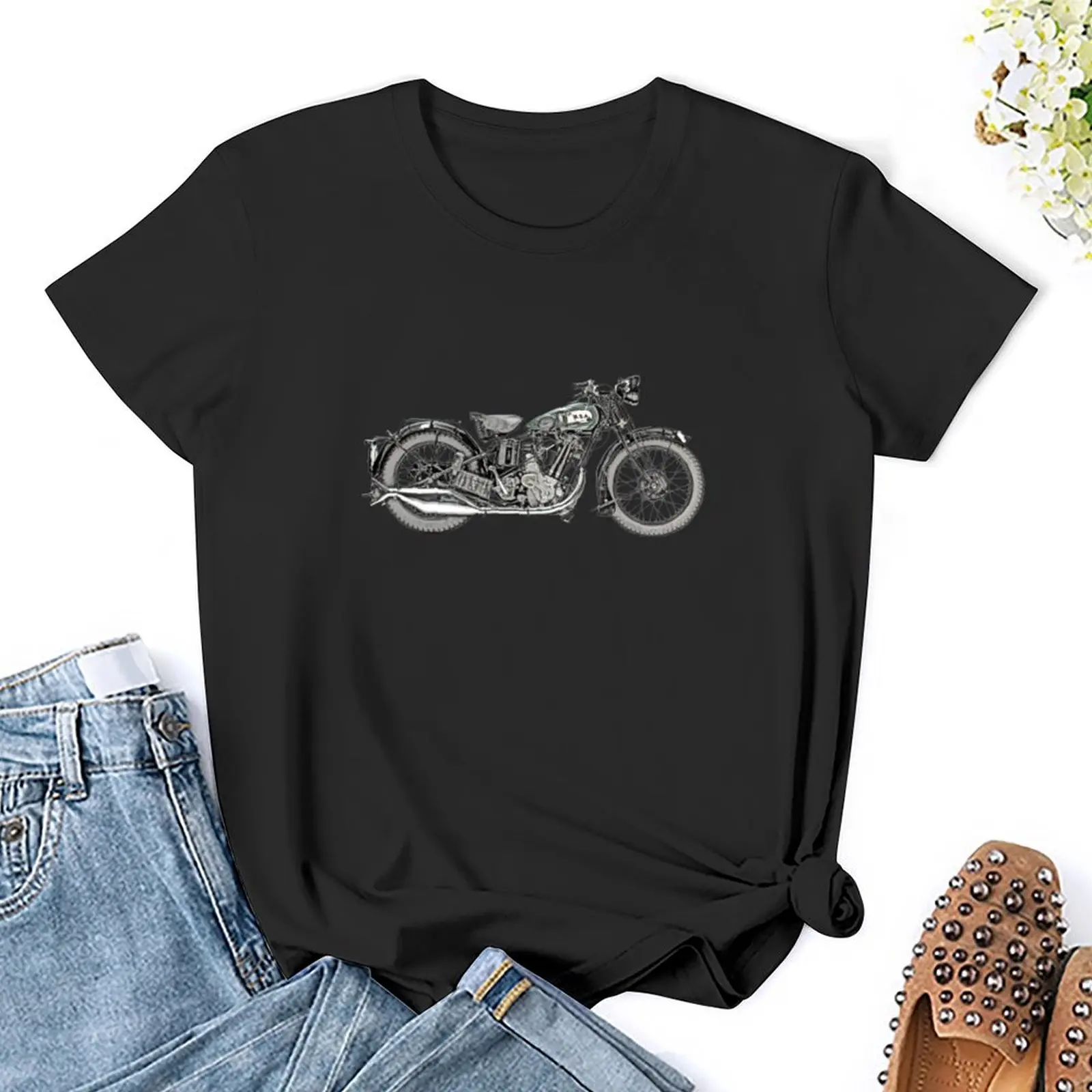 1929 BSA Sloper мотоциклетная Футболка с принтом животных для девочек весенняя одежда